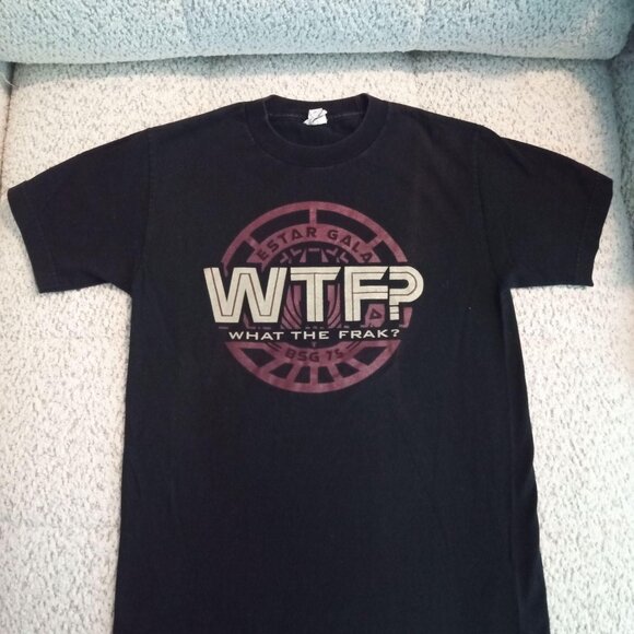 Battlestar Galactica "What The Frak? (WTF?)" Tshirt - Picture 1 of 7